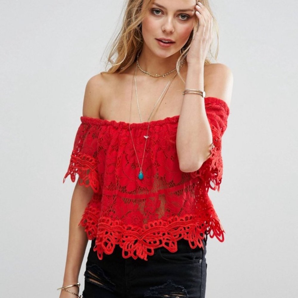 Free People Sweet Dreams Lace Crop Top